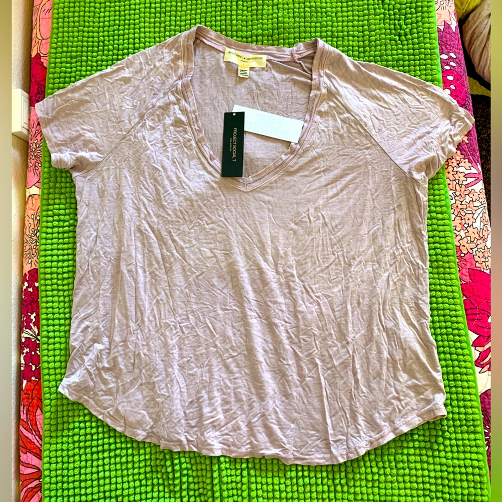 Project Social T Light Lavender V-Neck